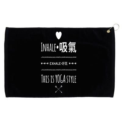 Inhale Exhale Yoga Tee Great Gift Grommeted Golf Towel