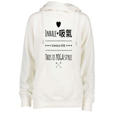 Inhale Exhale Yoga Tee Great Gift Womens Funnel Neck Pullover Hood