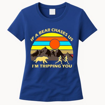 If A Bear Chases Us I'm Tripping You Womens T-Shirt