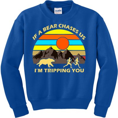 If A Bear Chases Us I'm Tripping You Kids Sweatshirt