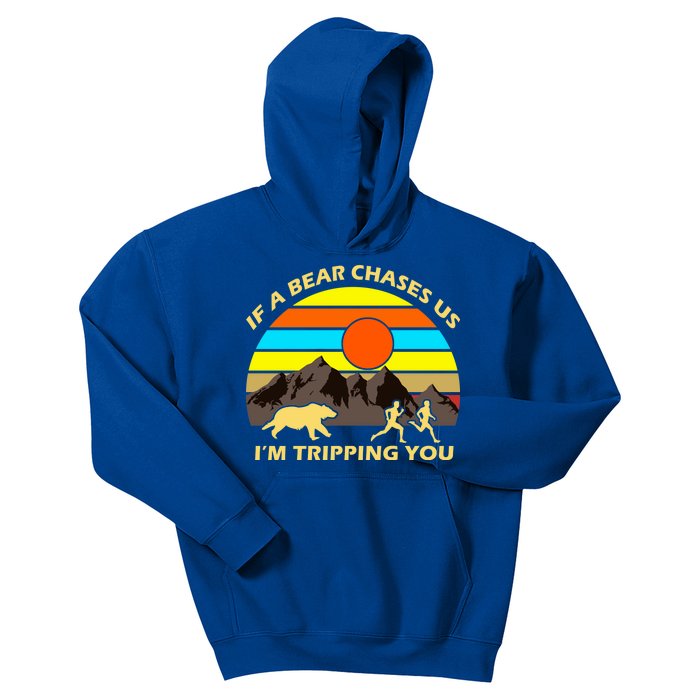 If A Bear Chases Us I'm Tripping You Kids Hoodie