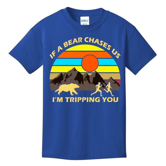 If A Bear Chases Us I'm Tripping You Kids T-Shirt