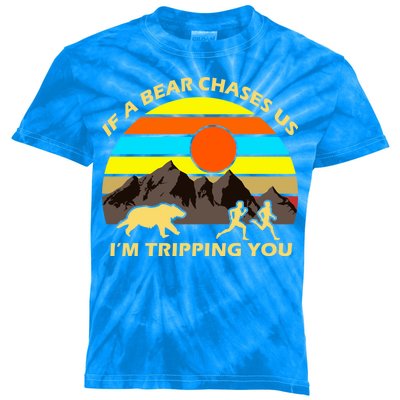 If A Bear Chases Us I'm Tripping You Kids Tie-Dye T-Shirt