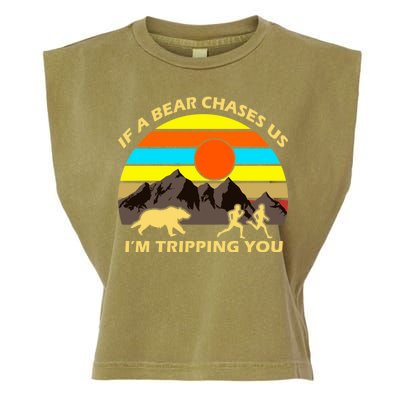 If A Bear Chases Us I'm Tripping You Garment-Dyed Women's Muscle Tee