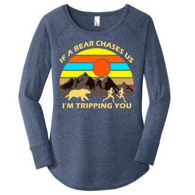 If A Bear Chases Us I'm Tripping You Women's Perfect Tri Tunic Long Sleeve Shirt