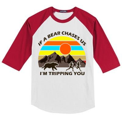 If A Bear Chases Us I'm Tripping You Kids Colorblock Raglan Jersey