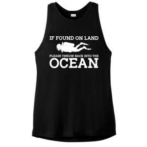 If Found On Land Please Throw Back Into The Ocean Ladies PosiCharge Tri-Blend Wicking Tank