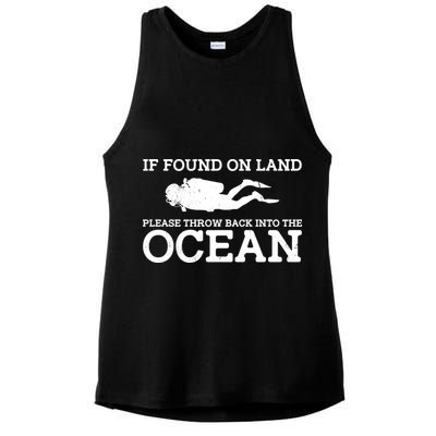 If Found On Land Please Throw Back Into The Ocean Ladies PosiCharge Tri-Blend Wicking Tank