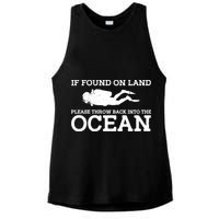 If Found On Land Please Throw Back Into The Ocean Ladies PosiCharge Tri-Blend Wicking Tank
