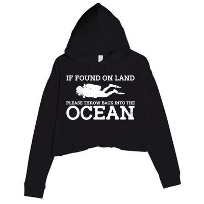 If Found On Land Please Throw Back Into The Ocean Crop Fleece Hoodie