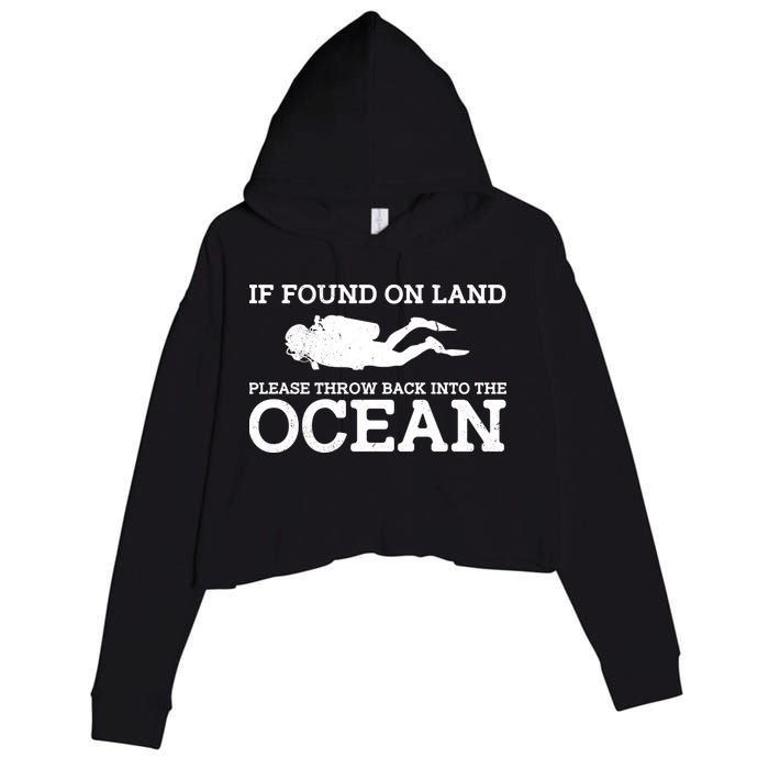 If Found On Land Please Throw Back Into The Ocean Crop Fleece Hoodie