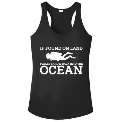If Found On Land Please Throw Back Into The Ocean Ladies PosiCharge Competitor Racerback Tank