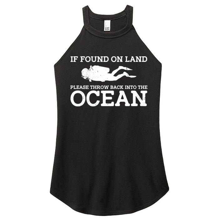 If Found On Land Please Throw Back Into The Ocean Women's Perfect Tri Rocker Tank