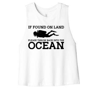 If Found On Land Please Throw Back Into The Ocean Women's Racerback Cropped Tank