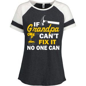 If Grandpa Can't Fix It No One Can Enza Ladies Jersey Colorblock Tee