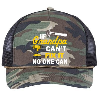 If Grandpa Can't Fix It No One Can Retro Rope Trucker Hat Cap