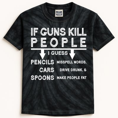 If Guns Kill People Funny 2nd Amendment Gun Rights Kids Tie-Dye T-Shirt