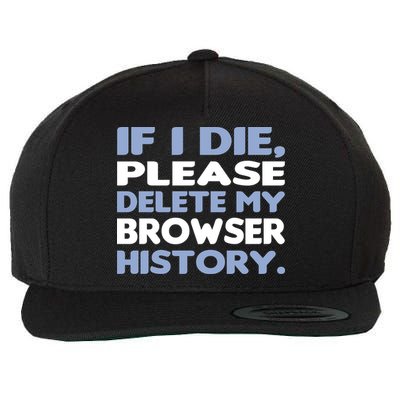 If I Die Please Delete My Browser History Wool Snapback Cap