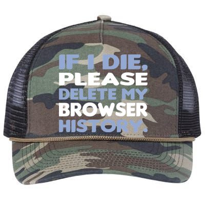 If I Die Please Delete My Browser History Retro Rope Trucker Hat Cap