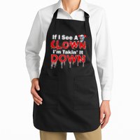 If I See A Clown I'm Takin' It Down Funny Full-Length Apron With Pockets