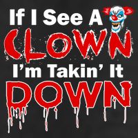 If I See A Clown I'm Takin' It Down Funny Crop Fleece Hoodie