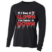 If I See A Clown I'm Takin' It Down Funny Cooling Performance Long Sleeve Crew