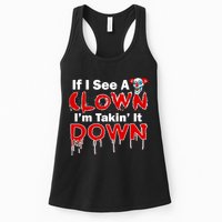 If I See A Clown I'm Takin' It Down Funny Womens Tank Top
