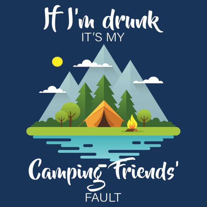 If I'm Drunk It's My Camping Friends Fault 7-Panel Snapback Hat