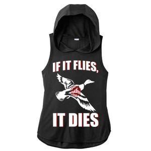 If It Flies It dies Ladies PosiCharge Tri-Blend Wicking Draft Hoodie Tank