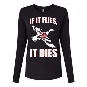 If It Flies It dies Womens Cotton Relaxed Long Sleeve T-Shirt