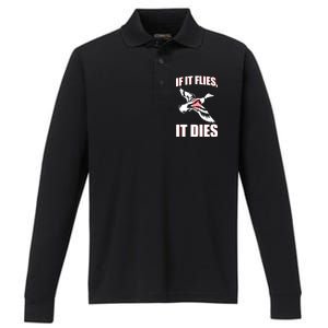 If It Flies It dies Performance Long Sleeve Polo