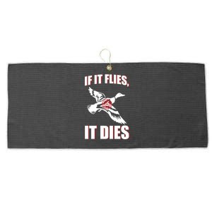 If It Flies It dies Large Microfiber Waffle Golf Towel