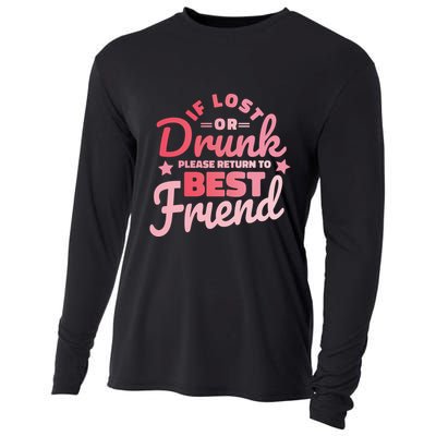 If Lost Or Drunk Please Return To Best Friend Cooling Performance Long Sleeve Crew