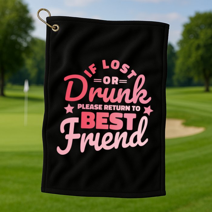 If Lost Or Drunk Please Return To Best Friend Golf Towel