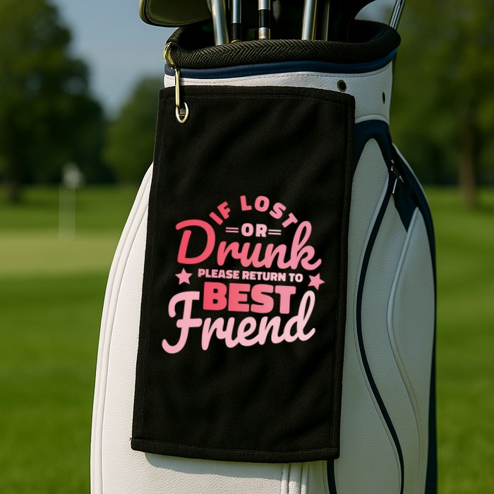 If Lost Or Drunk Please Return To Best Friend Golf Towel
