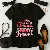 If Lost Or Drunk Please Return To Best Friend Women's V-Neck T-Shirt