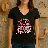 If Lost Or Drunk Please Return To Best Friend Women's V-Neck T-Shirt
