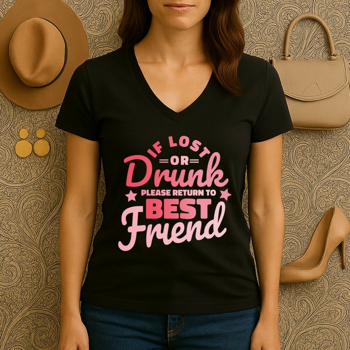 If Lost Or Drunk Please Return To Best Friend Women's V-Neck T-Shirt