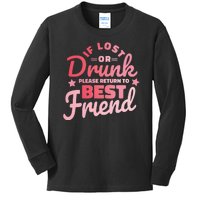 If Lost Or Drunk Please Return To Best Friend Kids Long Sleeve Shirt