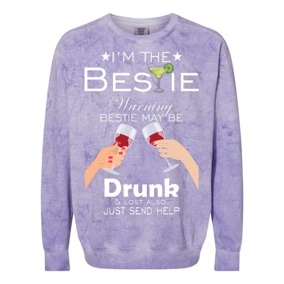 If Lost Or Drunk Please Return To Bestie Colorblast Crewneck Sweatshirt