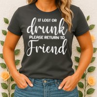 If Lost or Drunk Please Return to Friend Womens T-Shirt