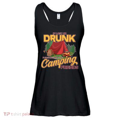 If Lost Or Drunk Return To My Camping Friends Ladies Essential Flowy Tank