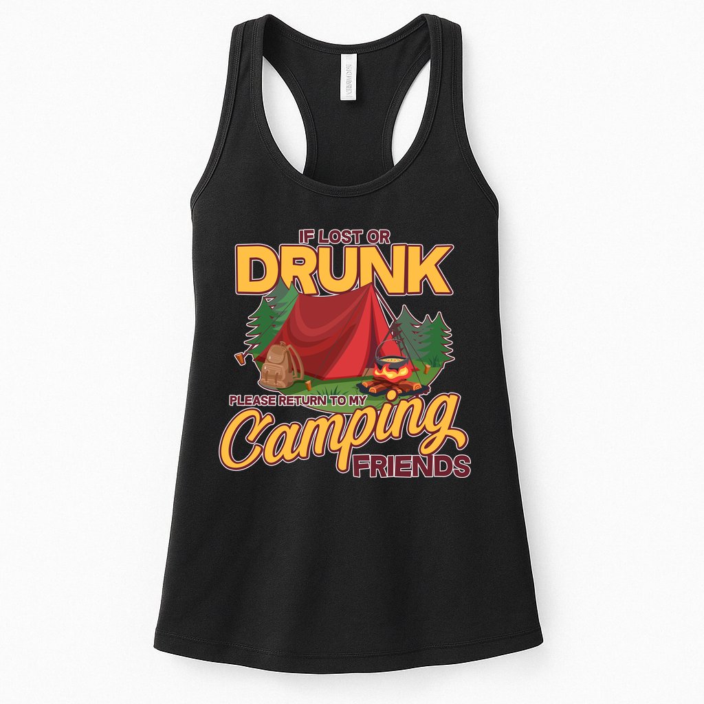 If Lost Or Drunk Return To My Camping Friends Womens Tank Top