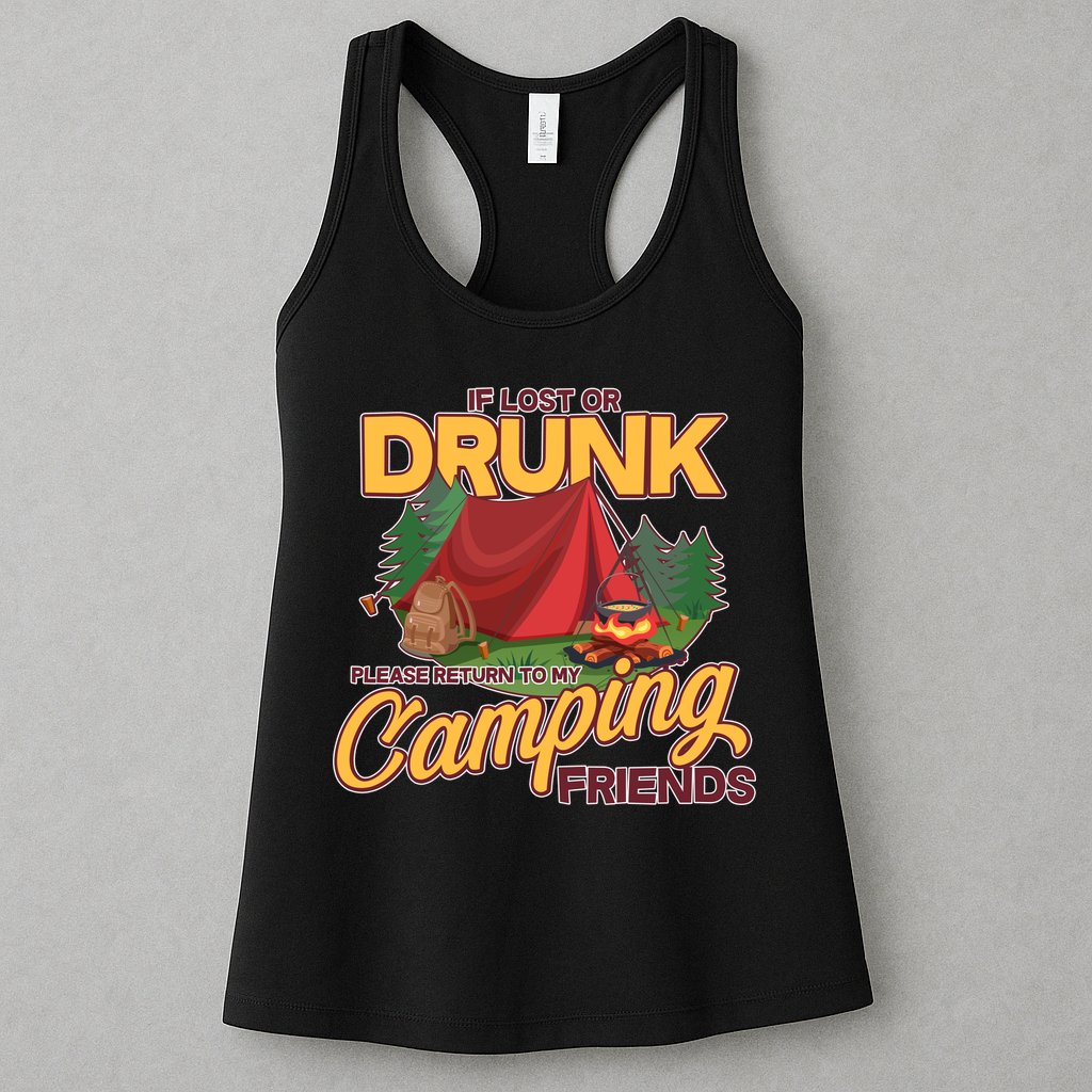 If Lost Or Drunk Return To My Camping Friends Womens Tank Top