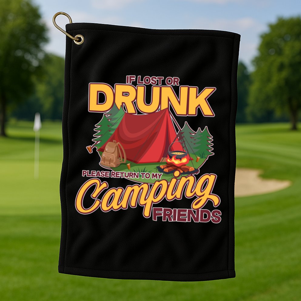 If Lost Or Drunk Return To My Camping Friends Golf Towel