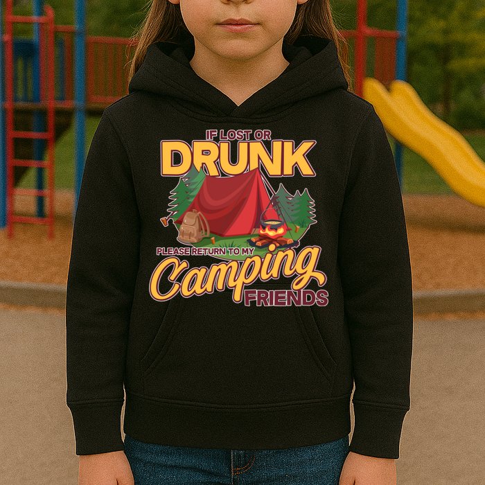 If Lost Or Drunk Return To My Camping Friends Kids Hoodie