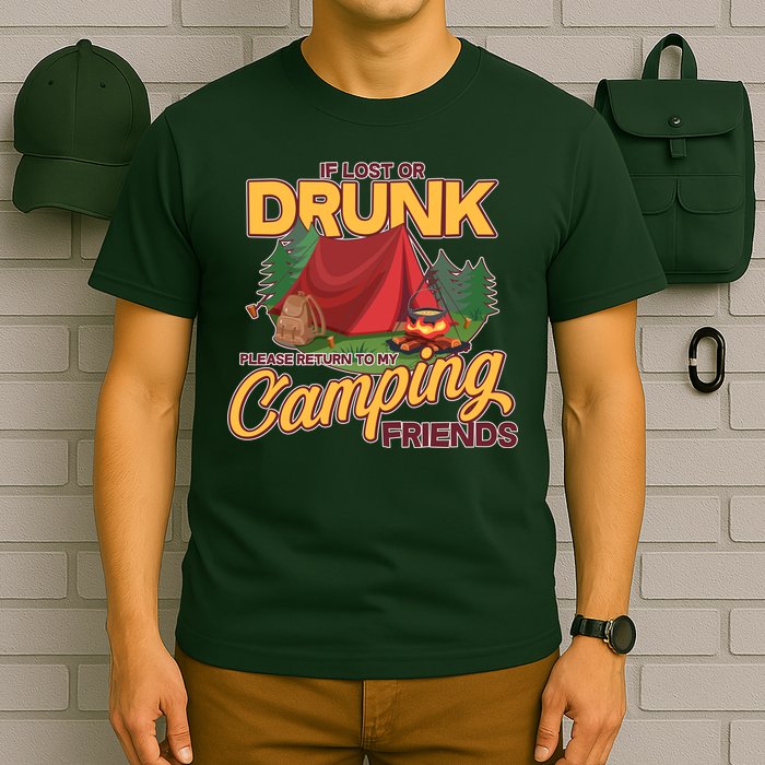 If Lost Or Drunk Return To My Camping Friends T-Shirt