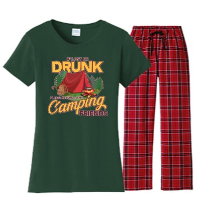 If Lost Or Drunk Return To My Camping Friends Women's Flannel Pajama Set