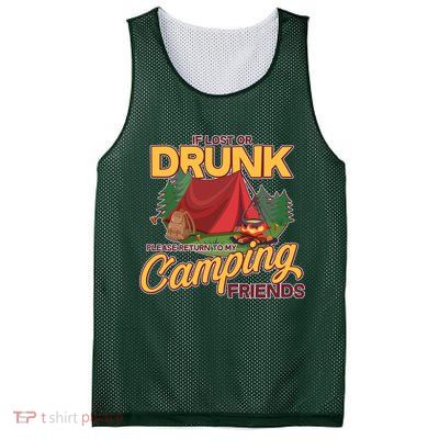 If Lost Or Drunk Return To My Camping Friends Mesh Reversible Basketball Jersey Tank