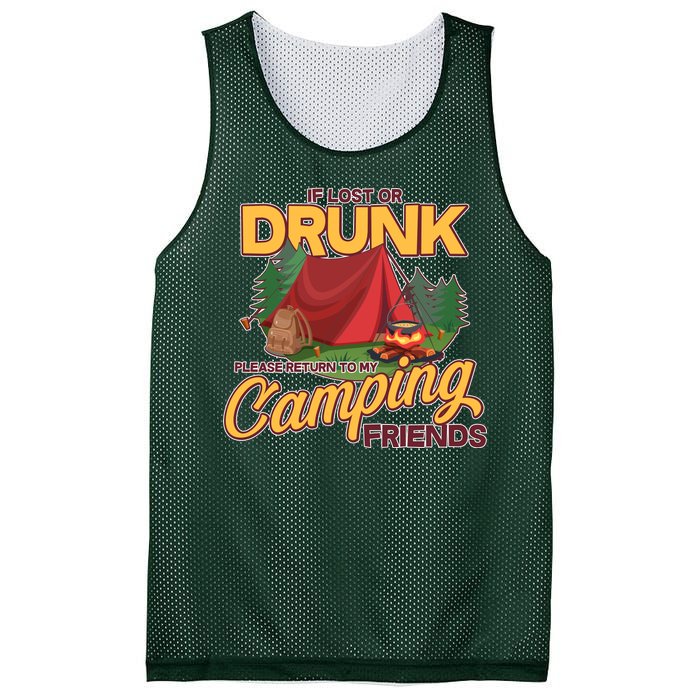 If Lost Or Drunk Return To My Camping Friends Mesh Reversible Basketball Jersey Tank